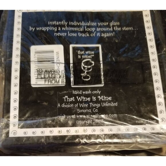 That Wine is Mine  Wine Chicks 6-Piece Markers Charms Tags Glasses Wine Charm - Picture 5 of 5